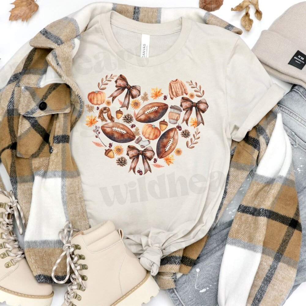 Fall Football Coquette Graphic T-shirt, Unisex Fall Shirt, Thanksgiving Shirt